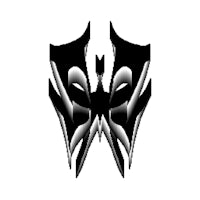 a black and white image of a batwing design