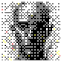 a pixelated image of a man's face